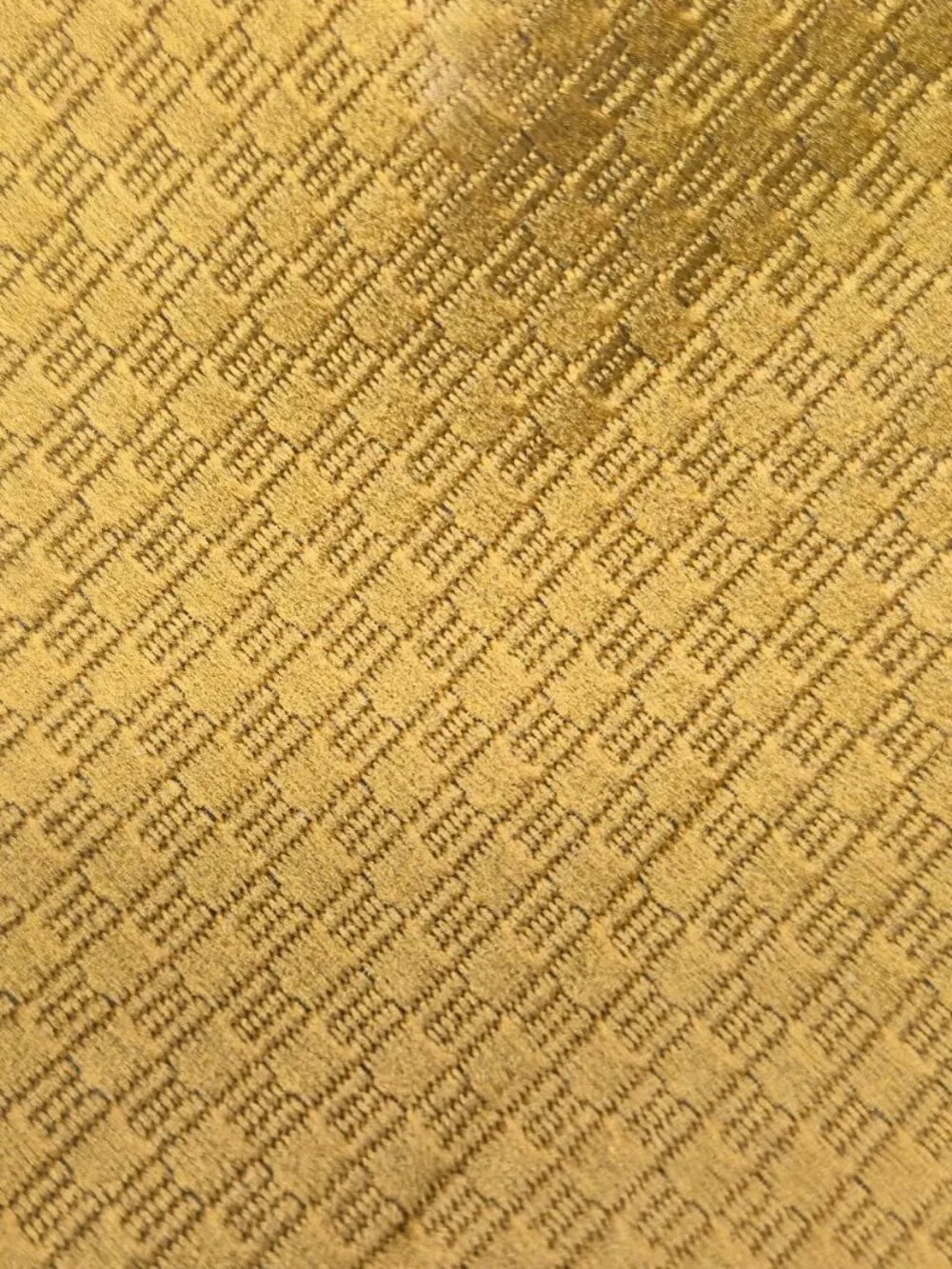 VTG Sears Men's Tie Mustard Gold Geometric Checkered 70s Retro 4
